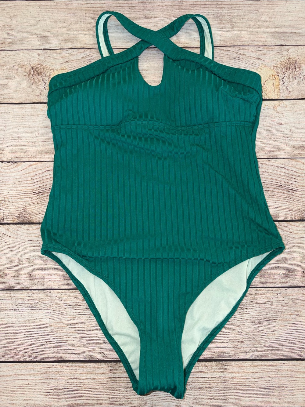 Cupshe Ribbed Crisscross One Piece - Large